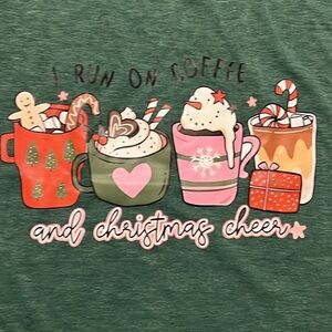 Super Soft Coffee & Christmas Themed T-Shirt.  Size.  XXL.